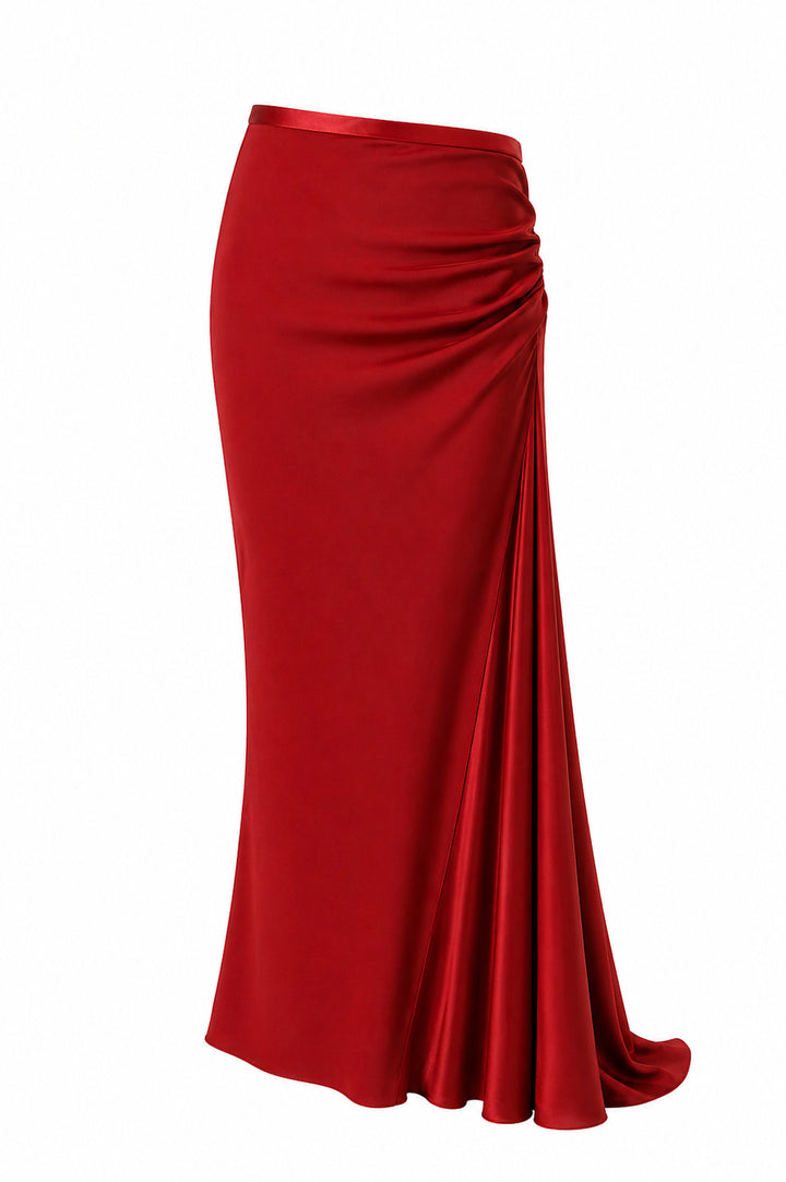 Sylvie Midi Skirt In Mahogany