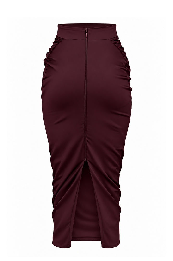 Joud Midi Skirt In Bordeaux