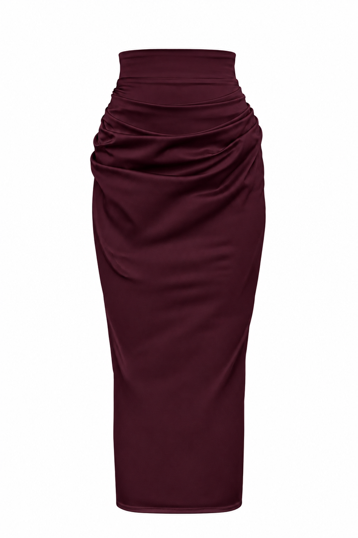 Joud Midi Skirt In Bordeaux