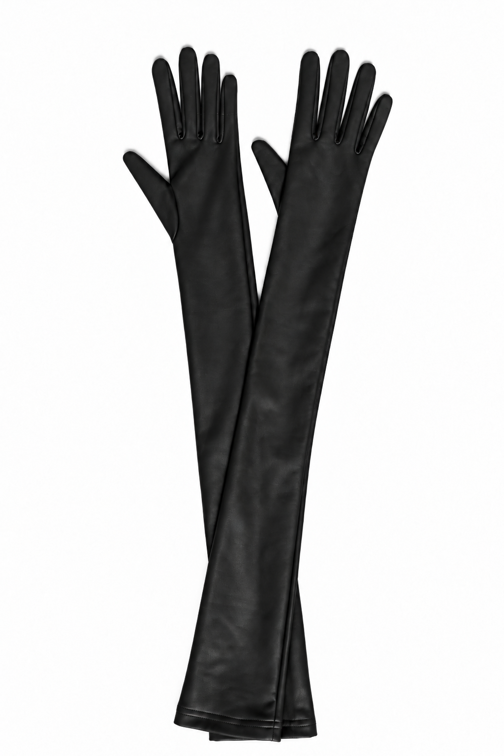 Runway Vegan Leather Gloves In Black
