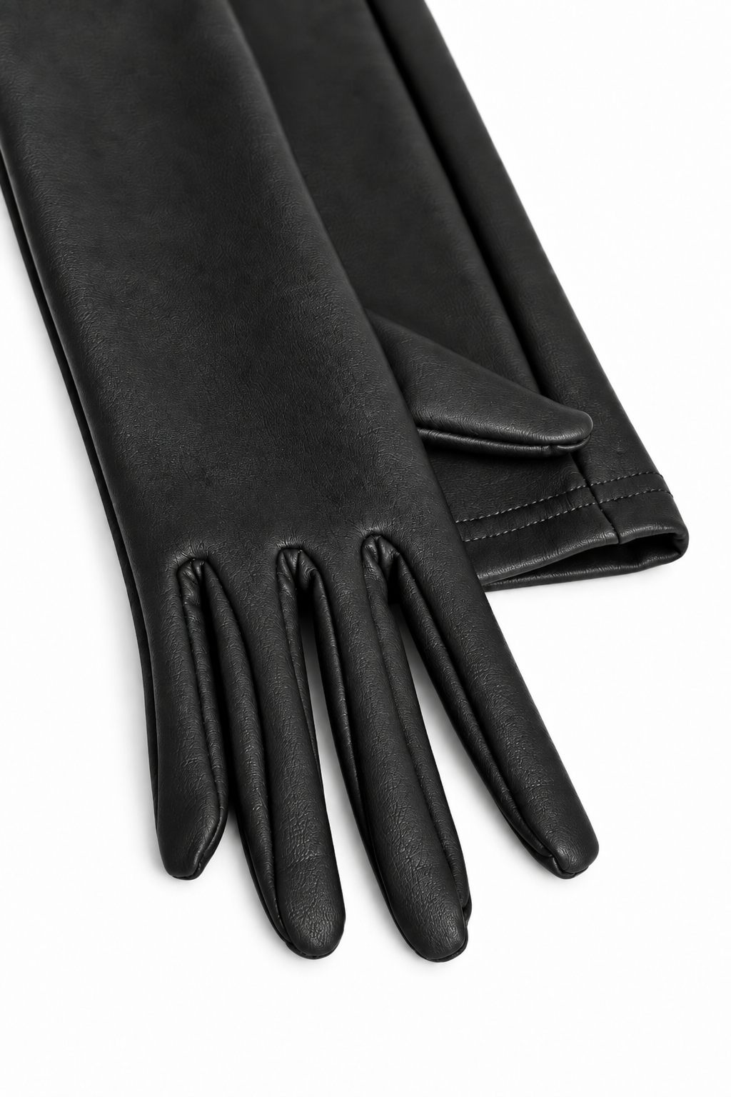 Runway Vegan Leather Gloves In Black