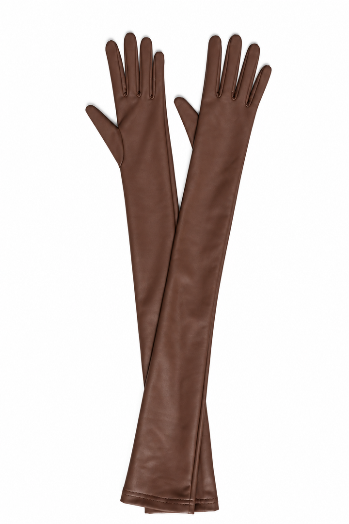 Runway Vegan Leather Gloves In Camel