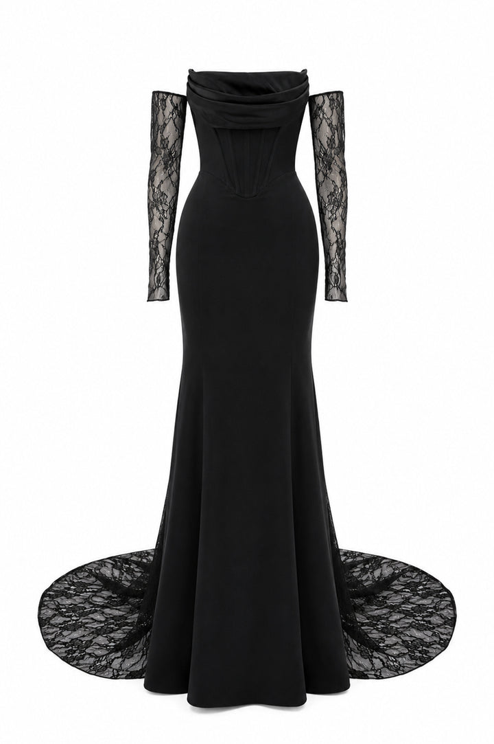Amada Long Dress In Black