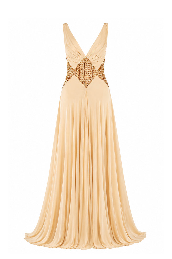 Caelia Silk and Crystal Dress