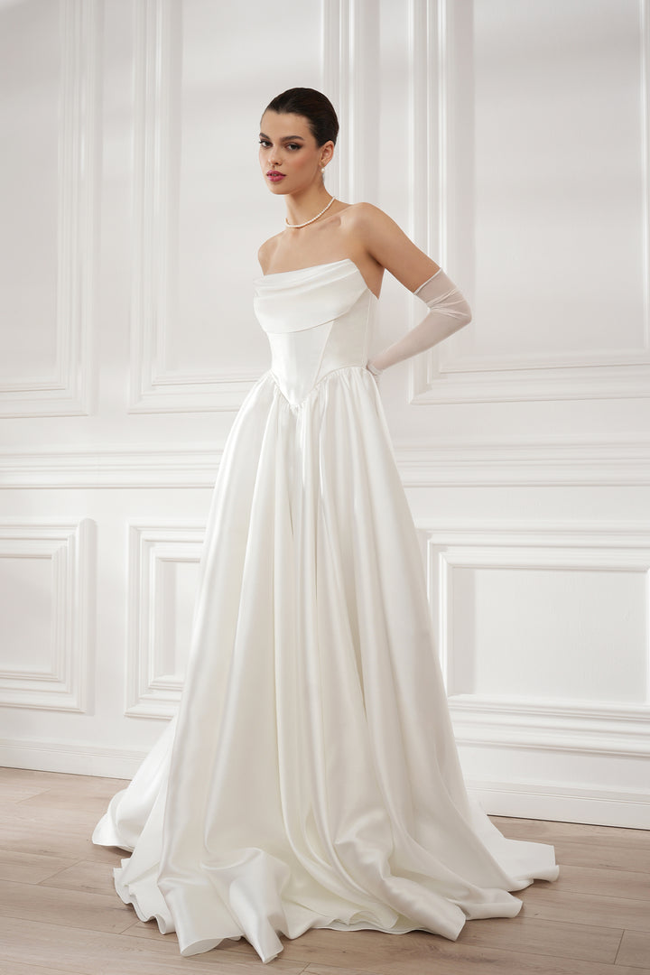 Alaya Mikado Dress In Ivory