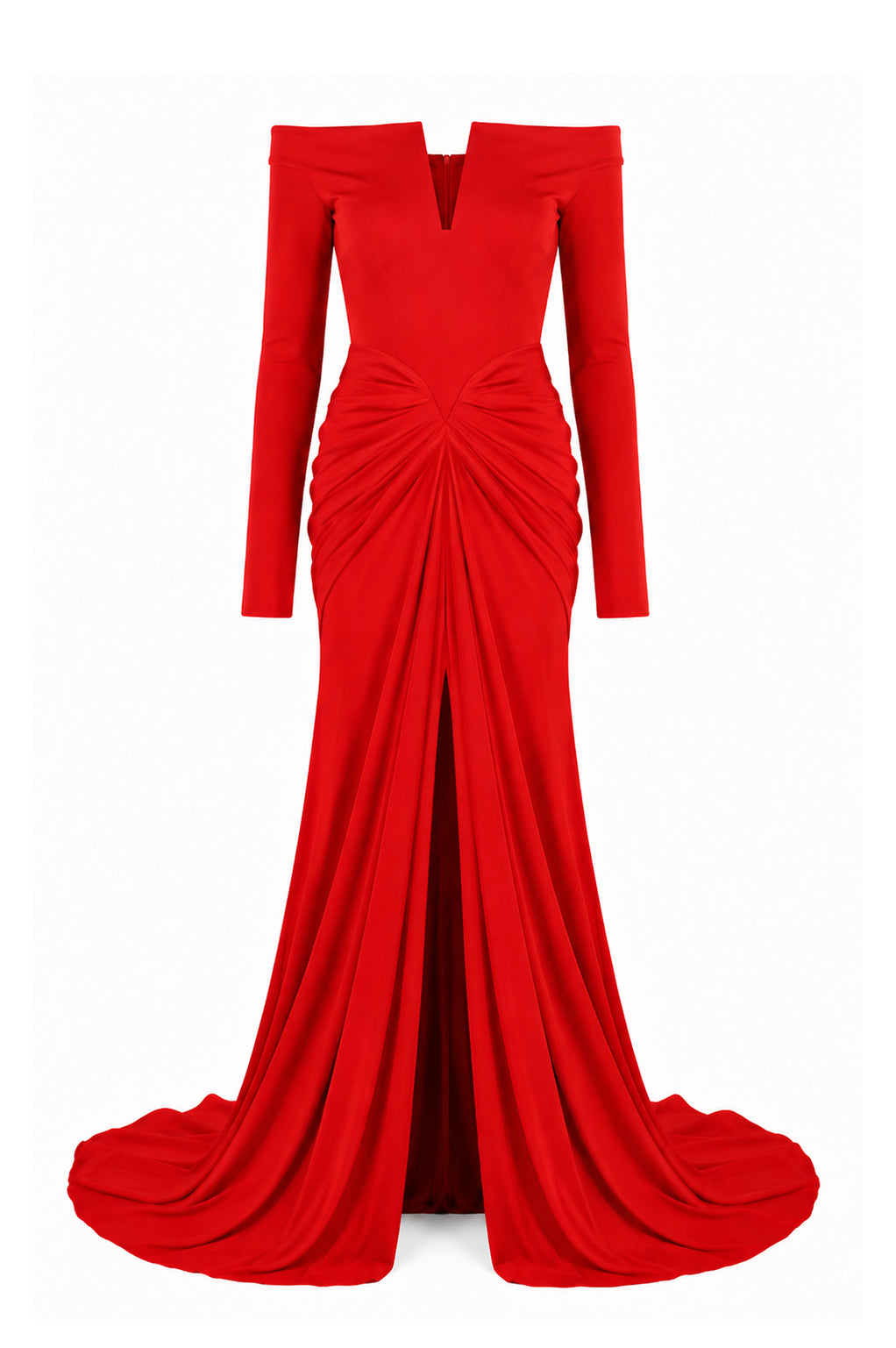 Anita Long Dress In Carmine Red