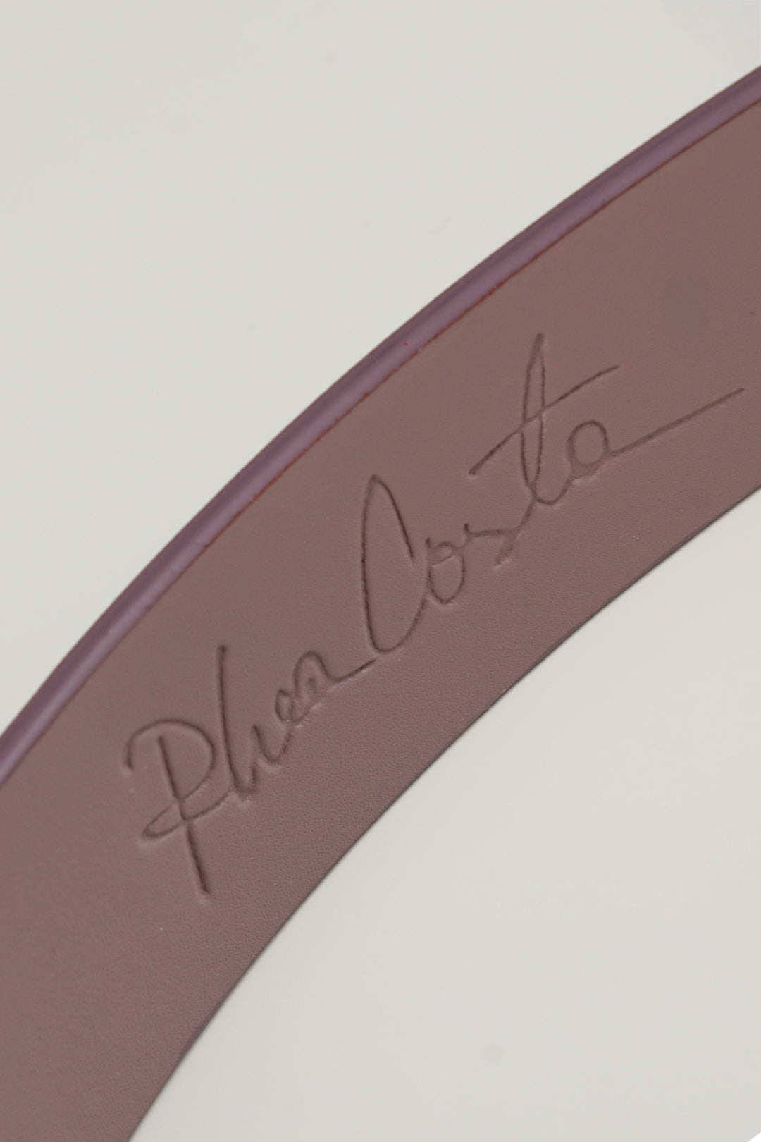 Lotus Leather Waist Belt In Aubergine With Rose-Gold Buckle