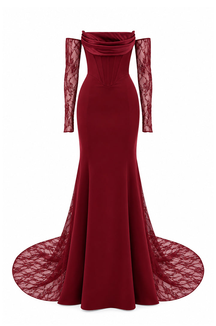 Amada Long Dress In Light-Burgundy