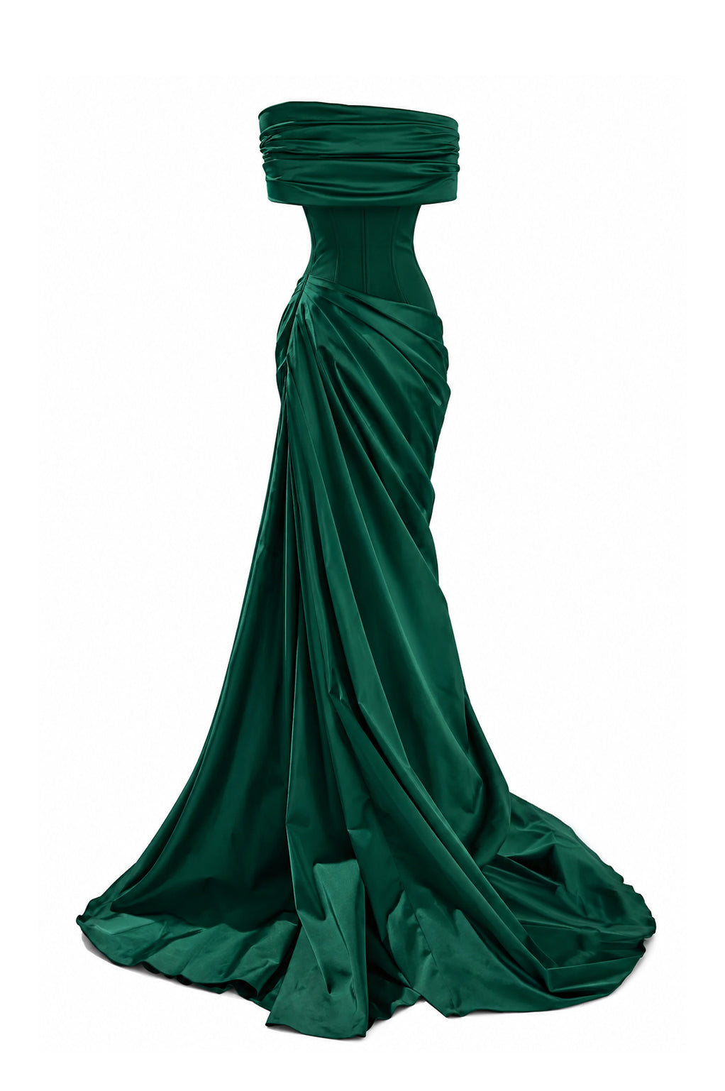 Iris Dress In Forest-Green