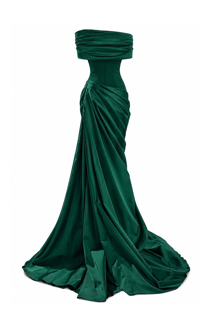Iris Dress In Forest-Green