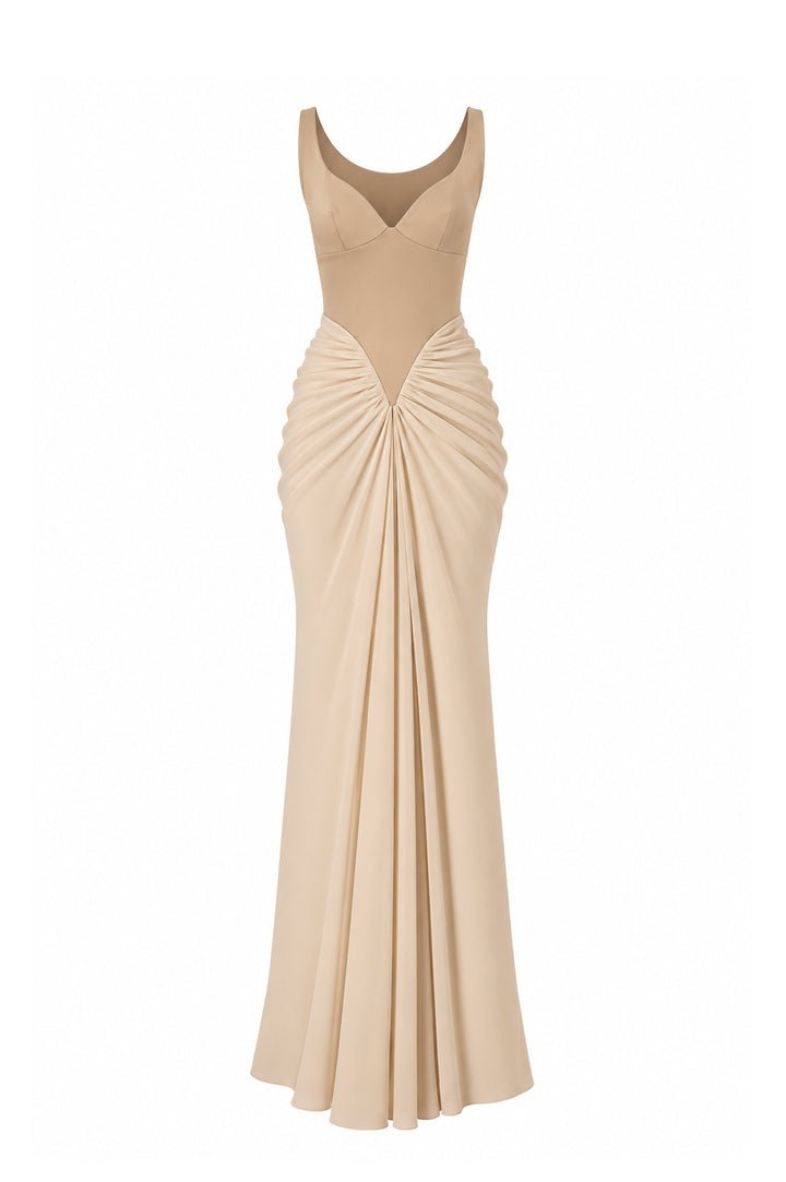 Kiara Long Dress In Nude