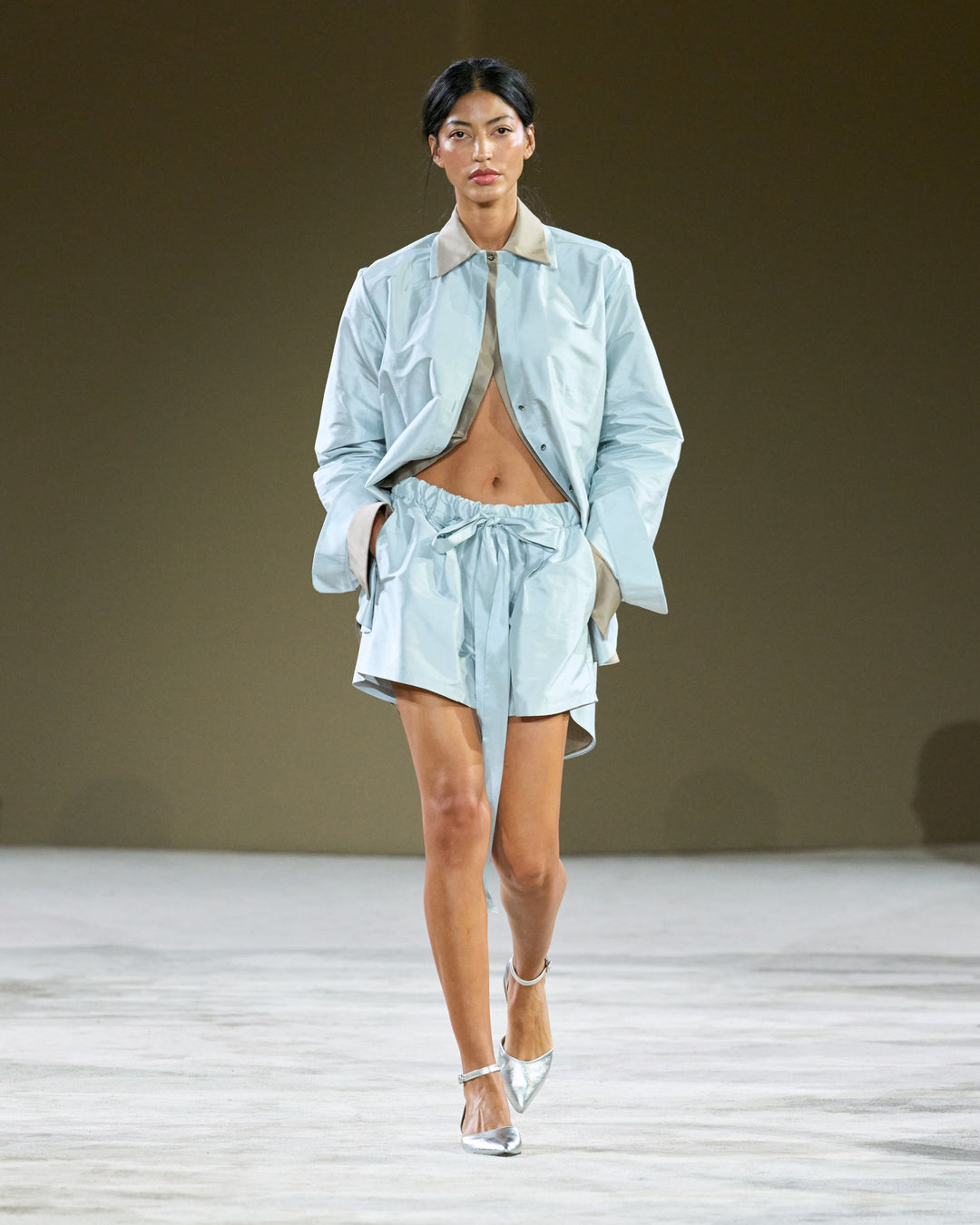 Isla Silk Shorts In Sky-Blue