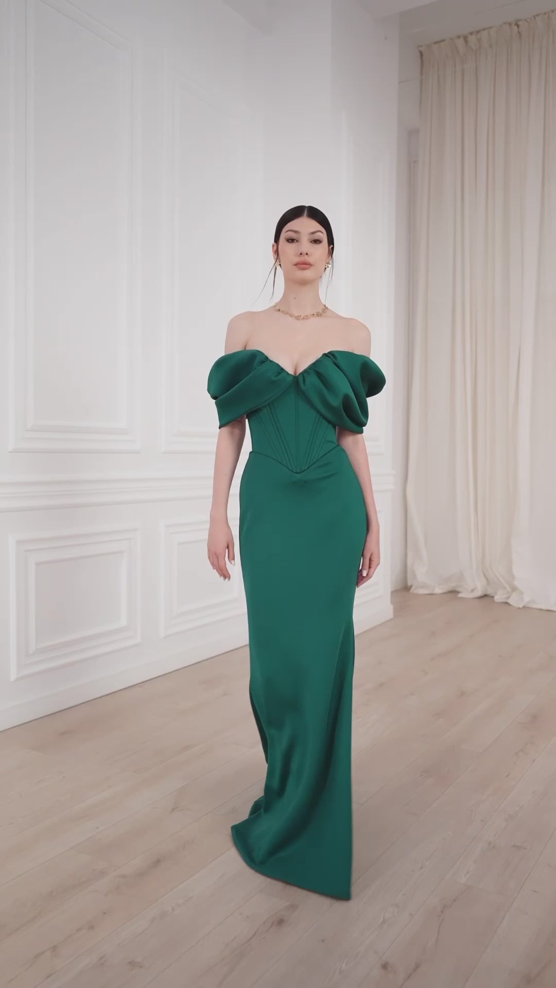 Ivonna Long Dress In Dark-Green