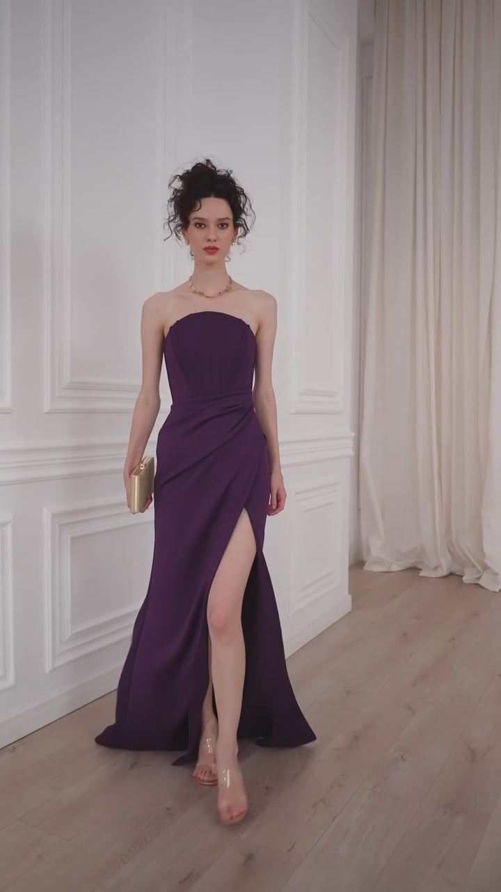 Roxy Long Dress In Plum