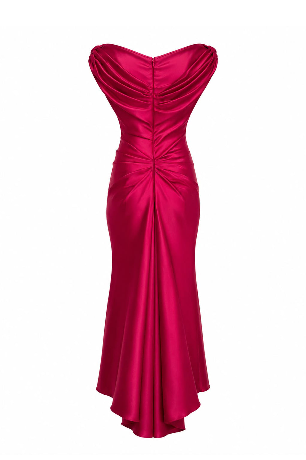 Sylvie Satin Midi Dress In Fuchsia