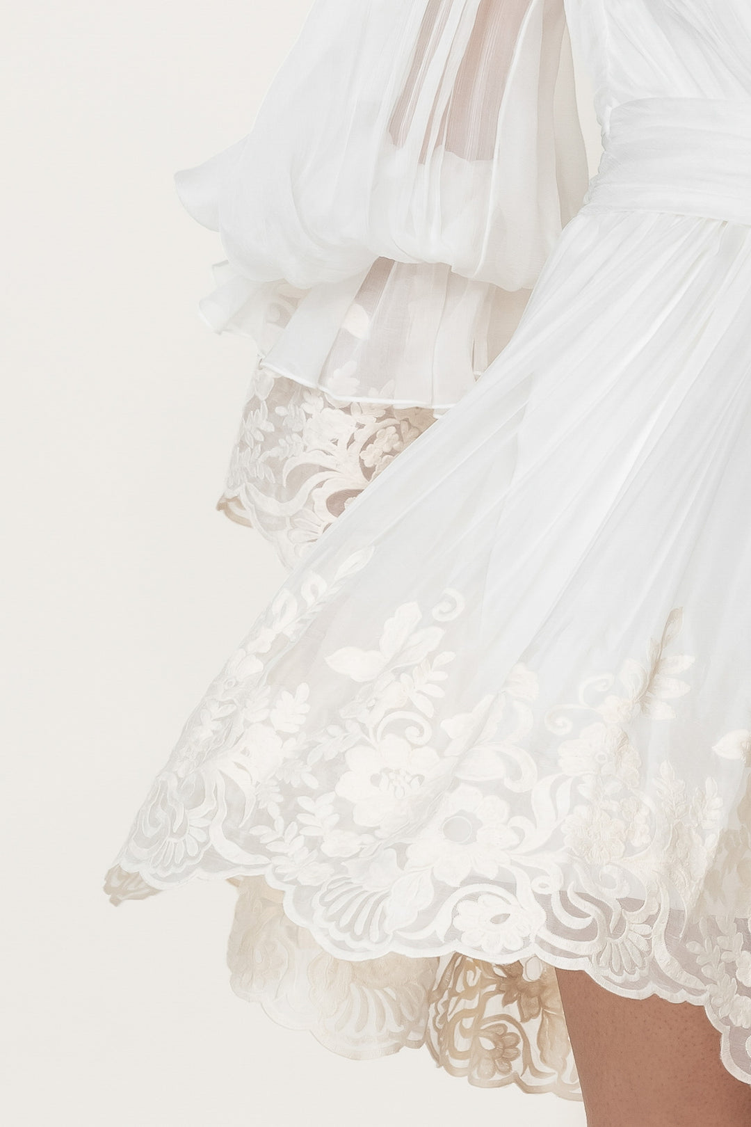 Orla Boho Silk Short Dress In Ivory
