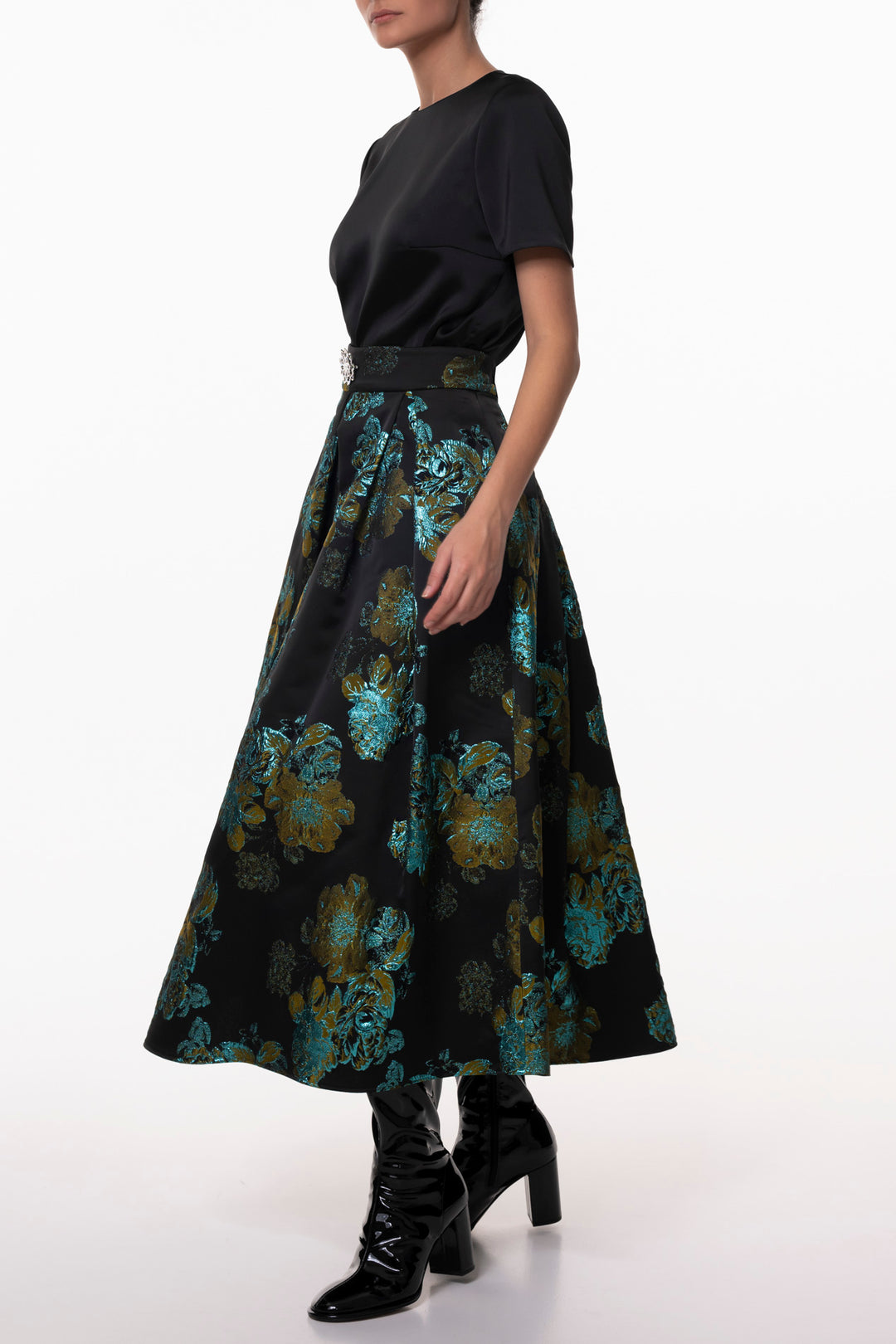 Round Neckline Blouse In Black