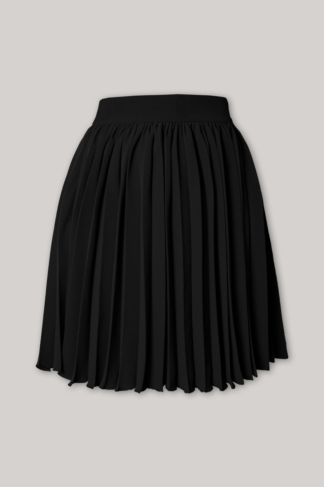 Pleated Crepe Short Skirt In Black