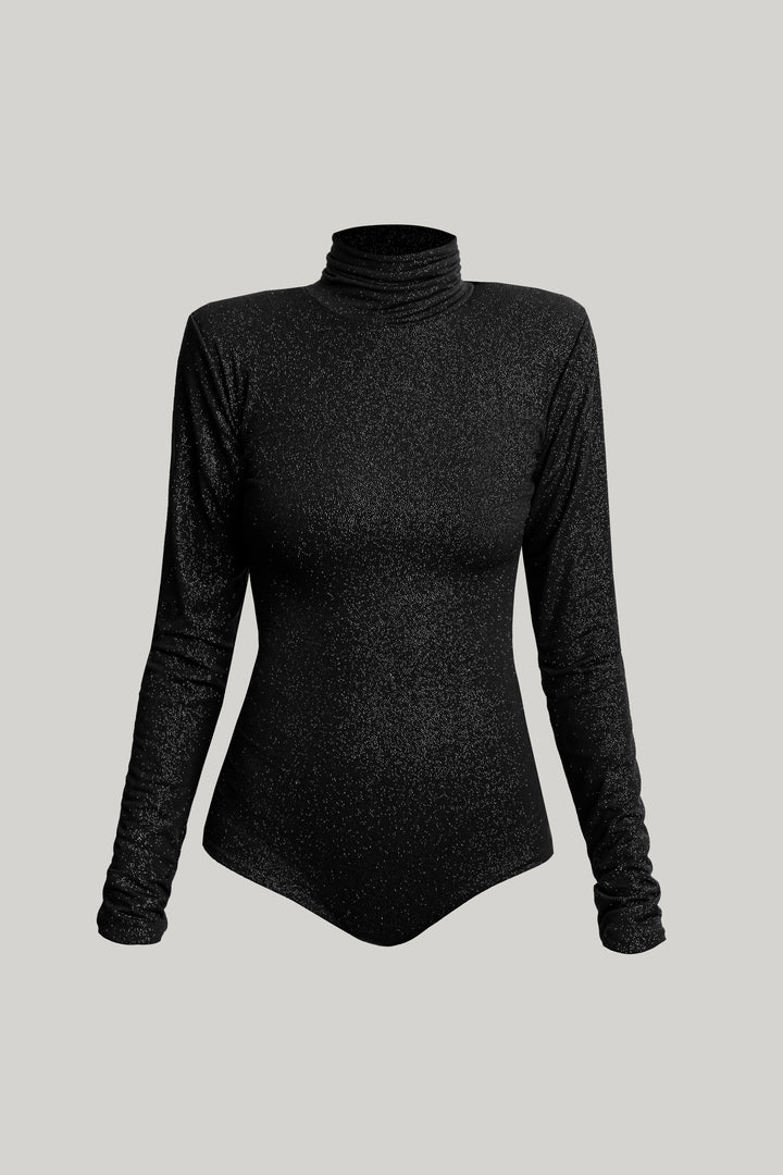 Unique Stretchy Jersey Bodysuit In Black