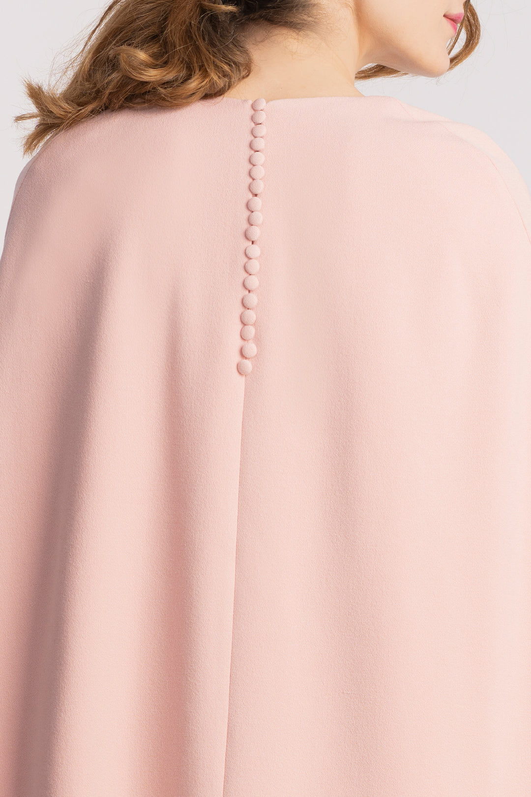 Dalia Cape-Effect Short Dress Light-Pink