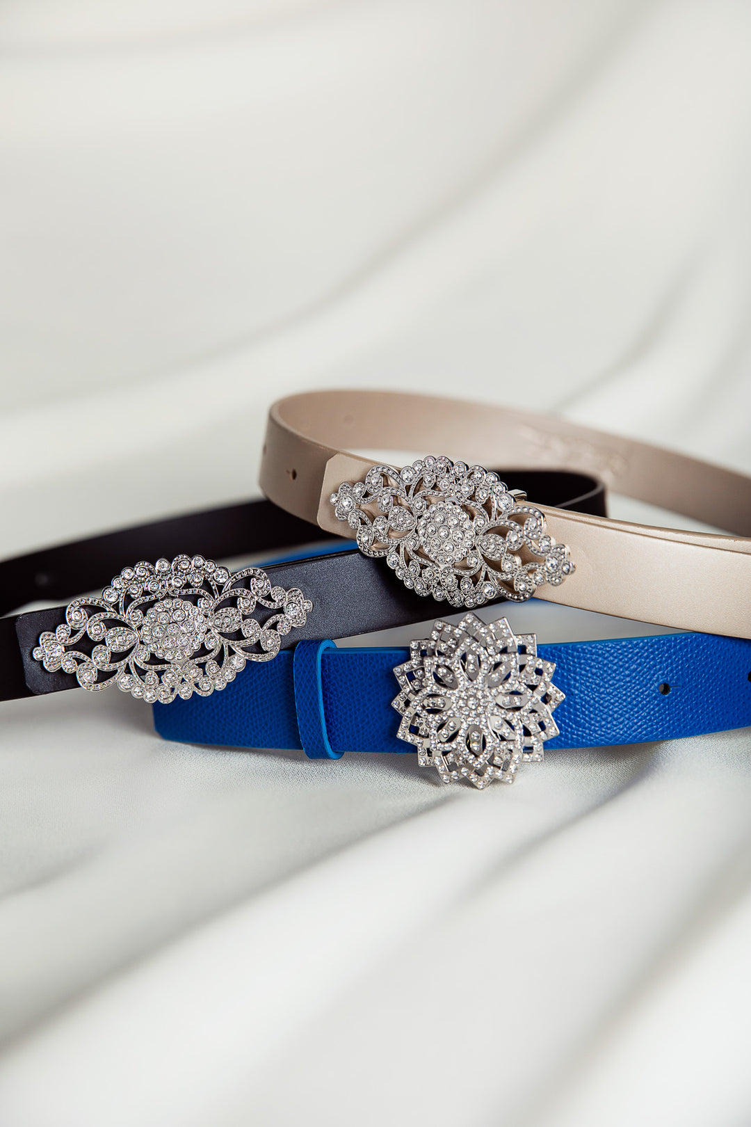 Baroque Matte Black Leather Waist Belt With Silver Buckle