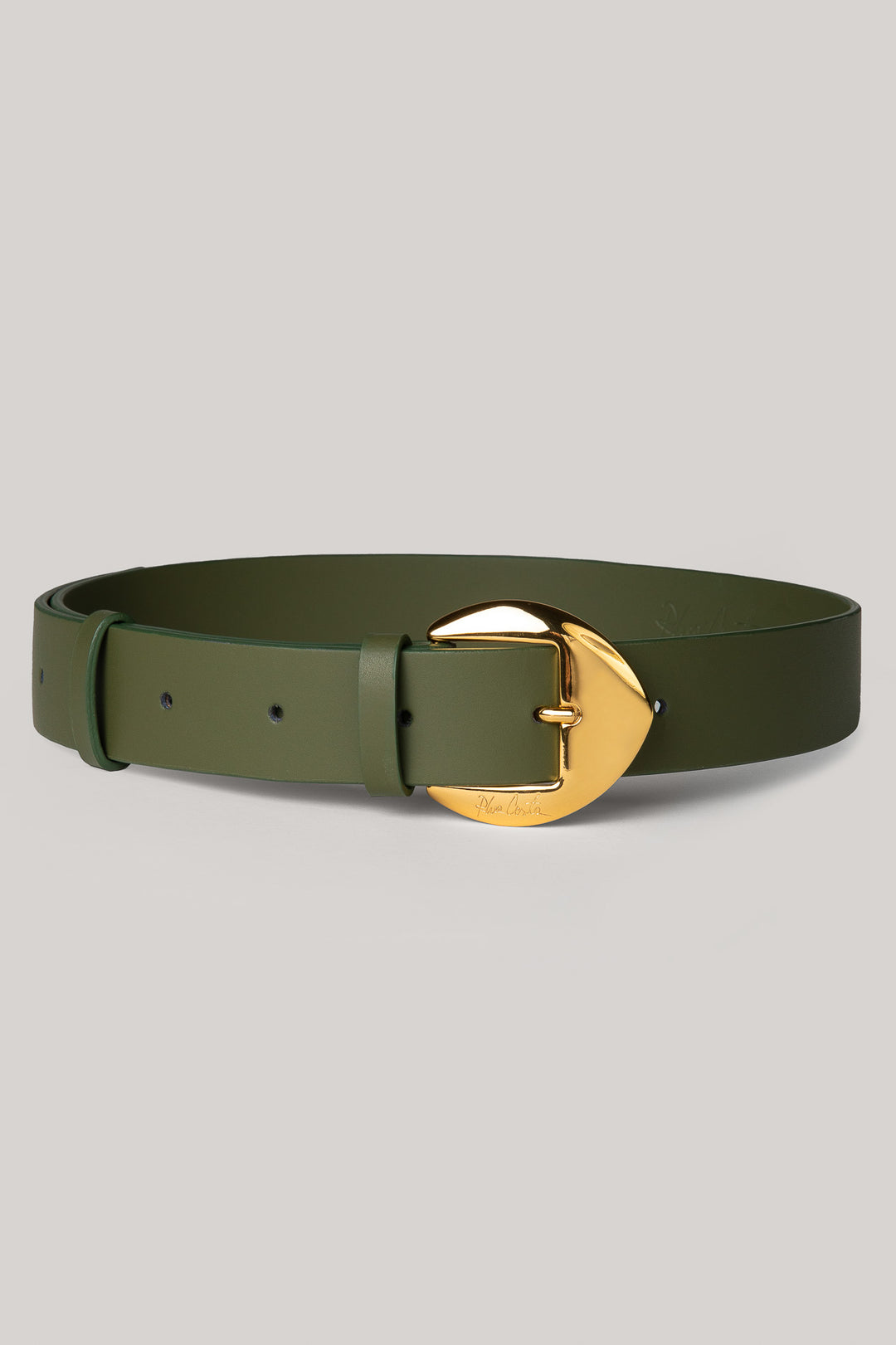 Cupidelle Leather Waist Belt Olive With Gold Buckle