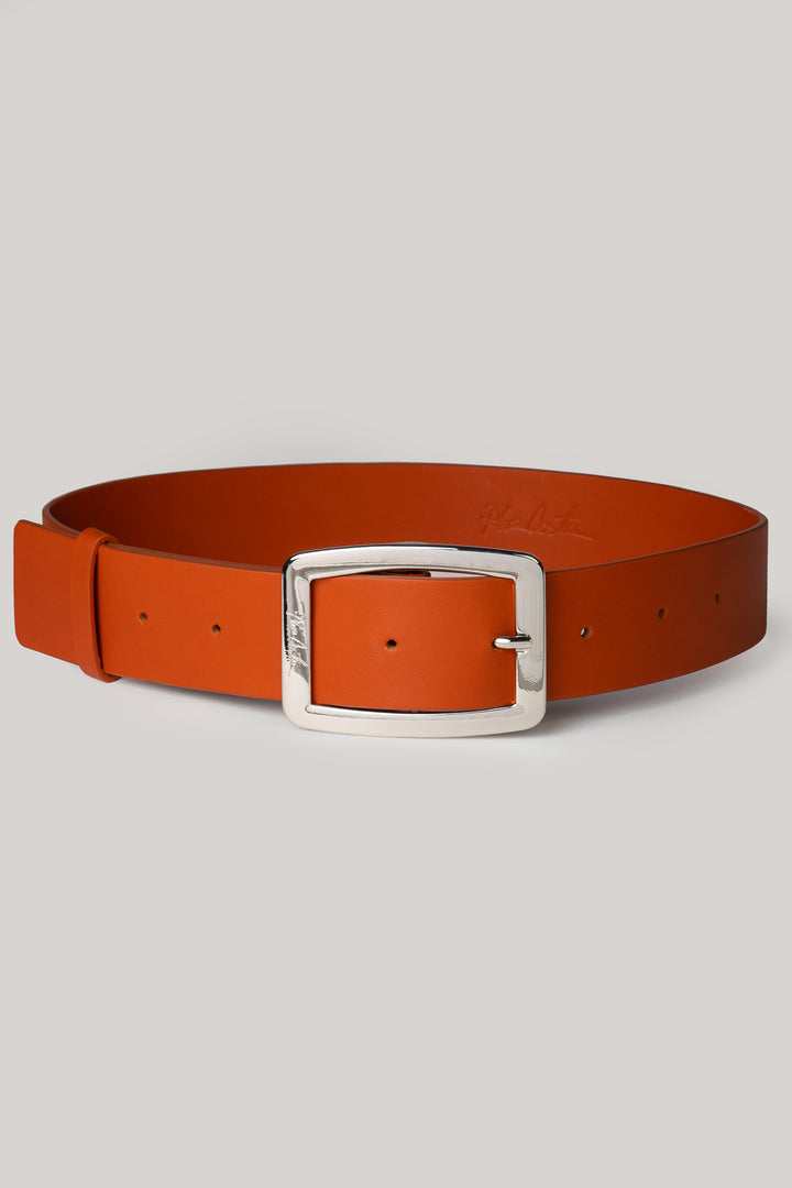 Archway Camel Leather Waist Belt With Silver Buckle