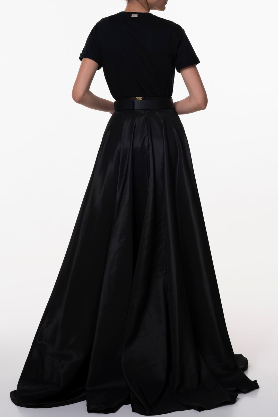 Taffeta Long Skirt In Black