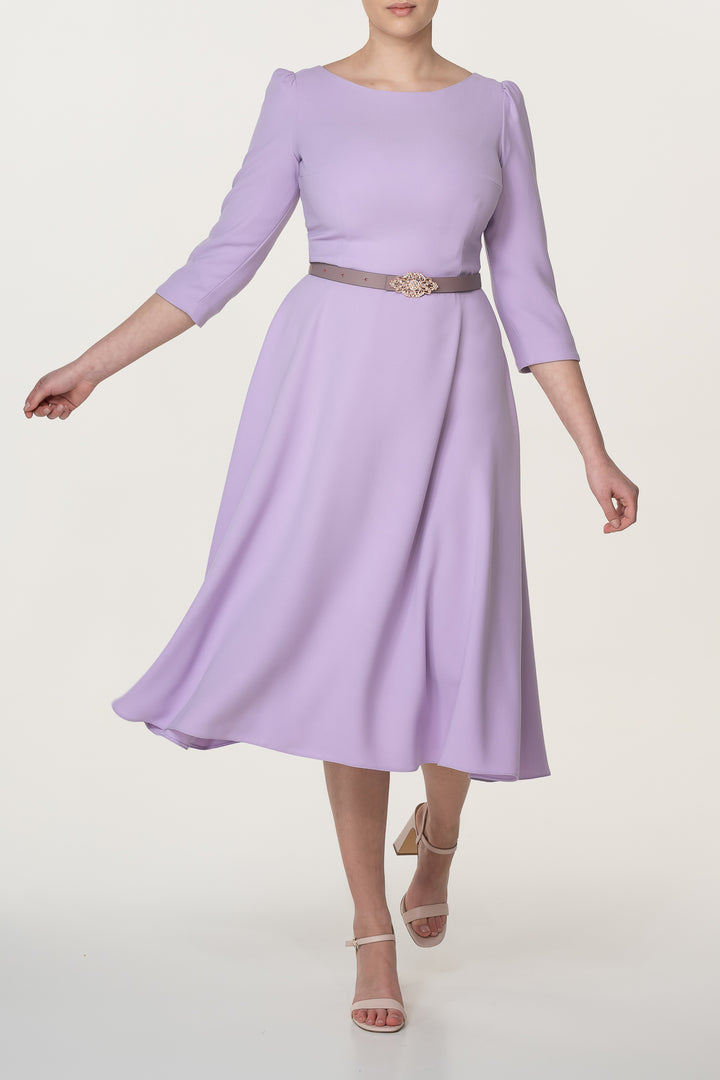 Nicole Crepe Midi Dress In Orchid