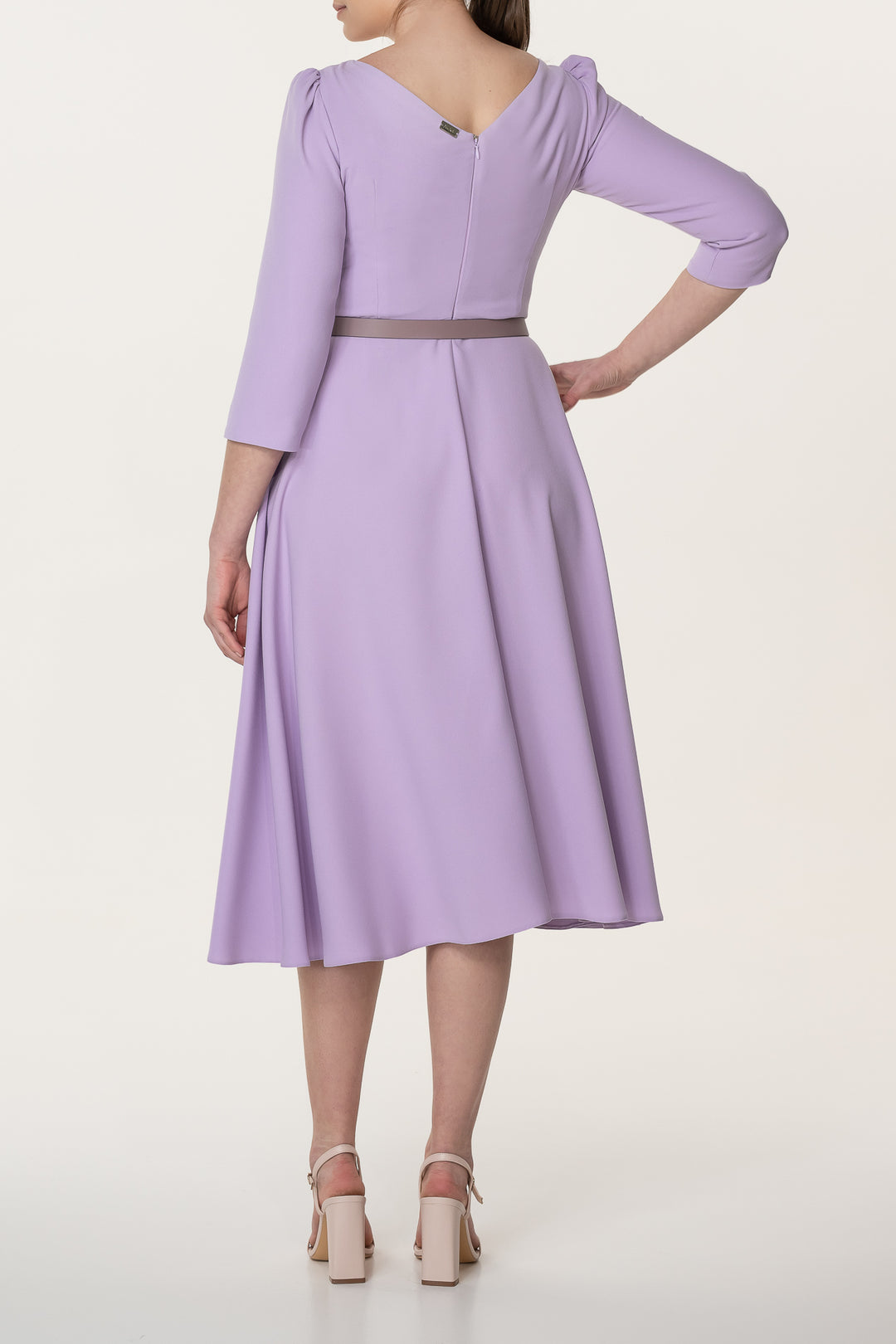 Nicole Crepe Midi Dress In Orchid