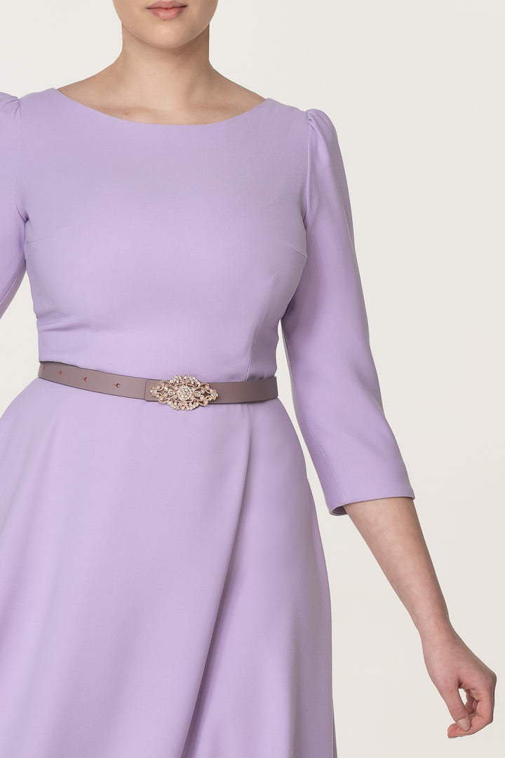 Nicole Crepe Midi Dress In Orchid