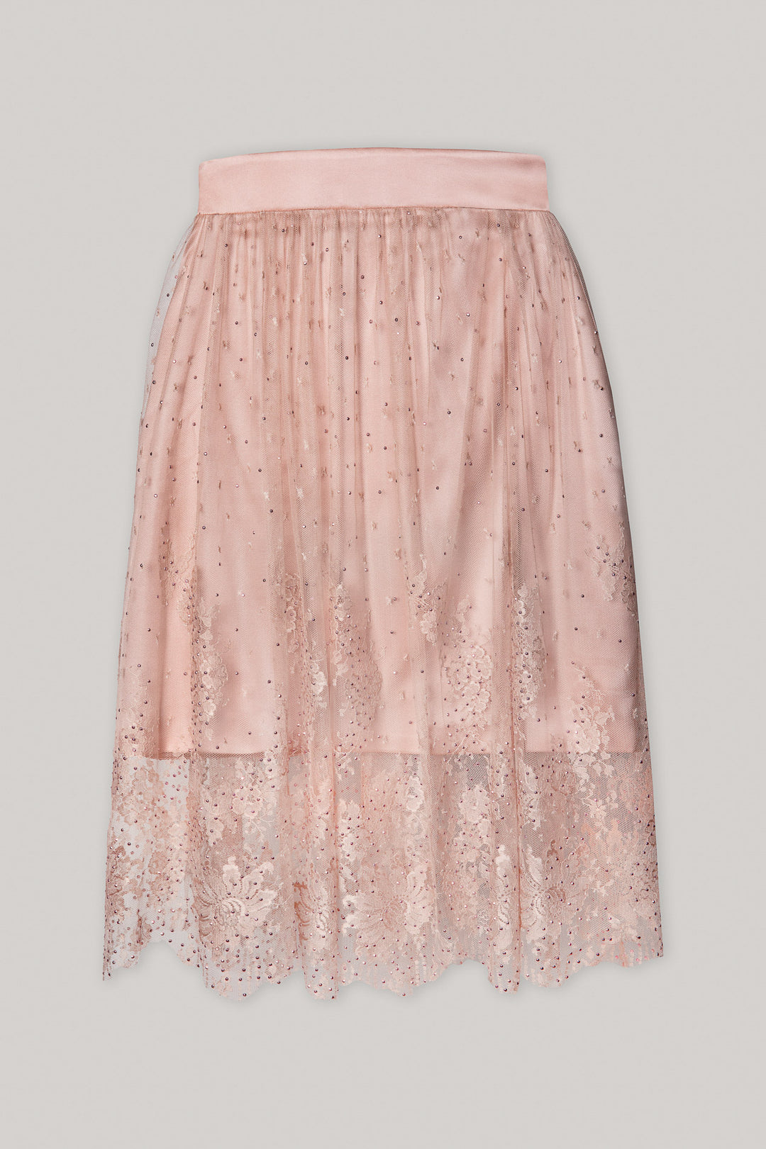 Natural Silk Skirt with Crystals Rain