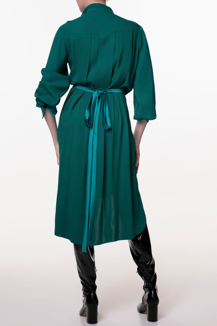 Lory Dress In Emerald-Green