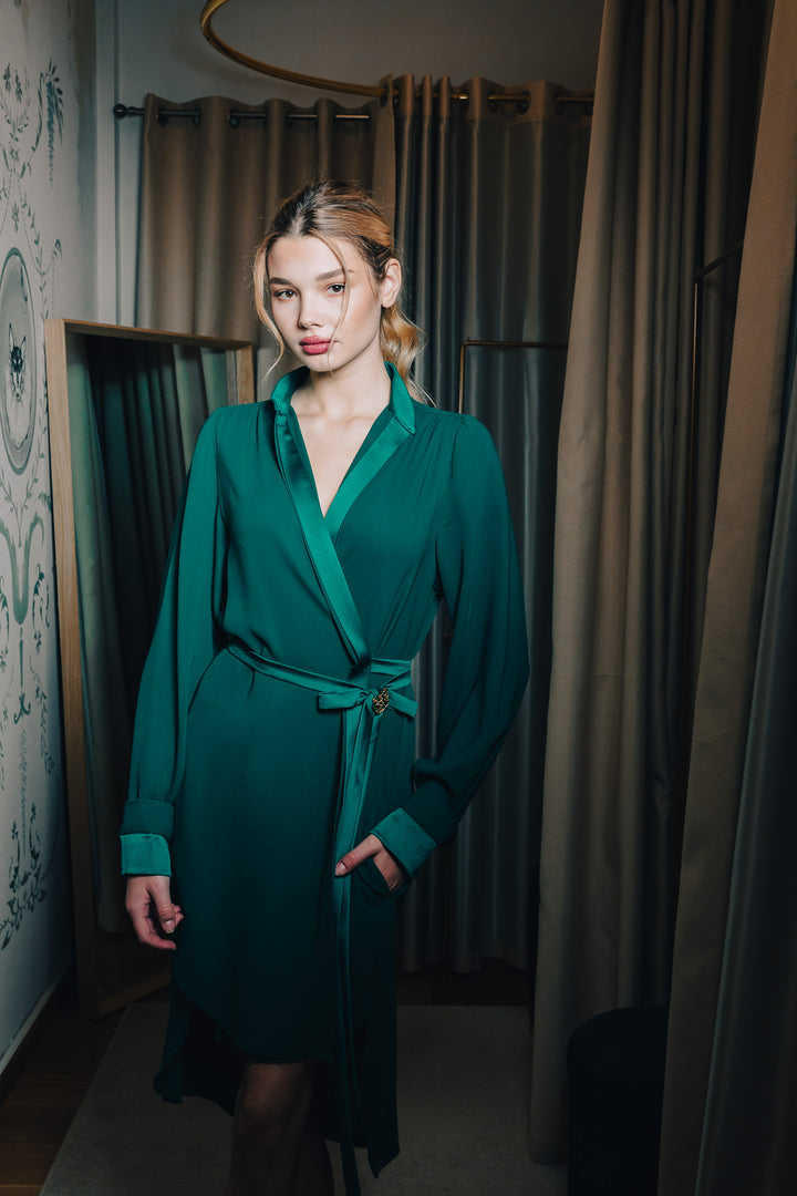 Lory Dress In Emerald-Green