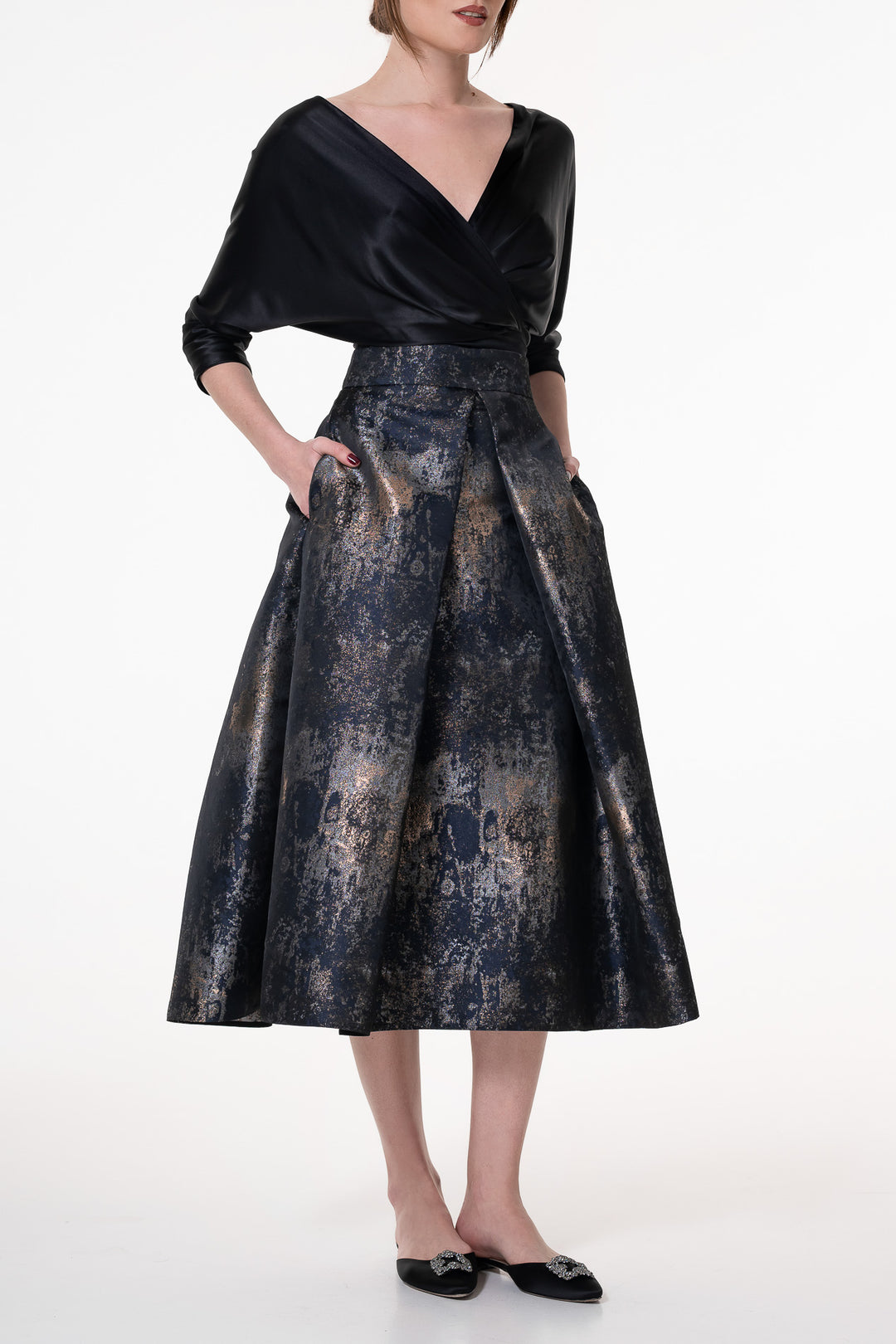 Reese Silk Top In Black