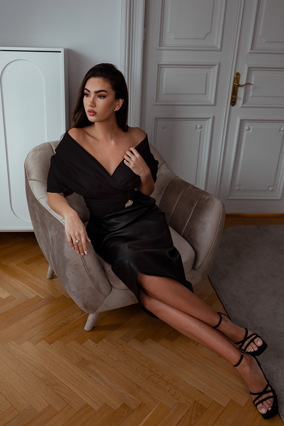 Angelina Taffeta Shirt In Black