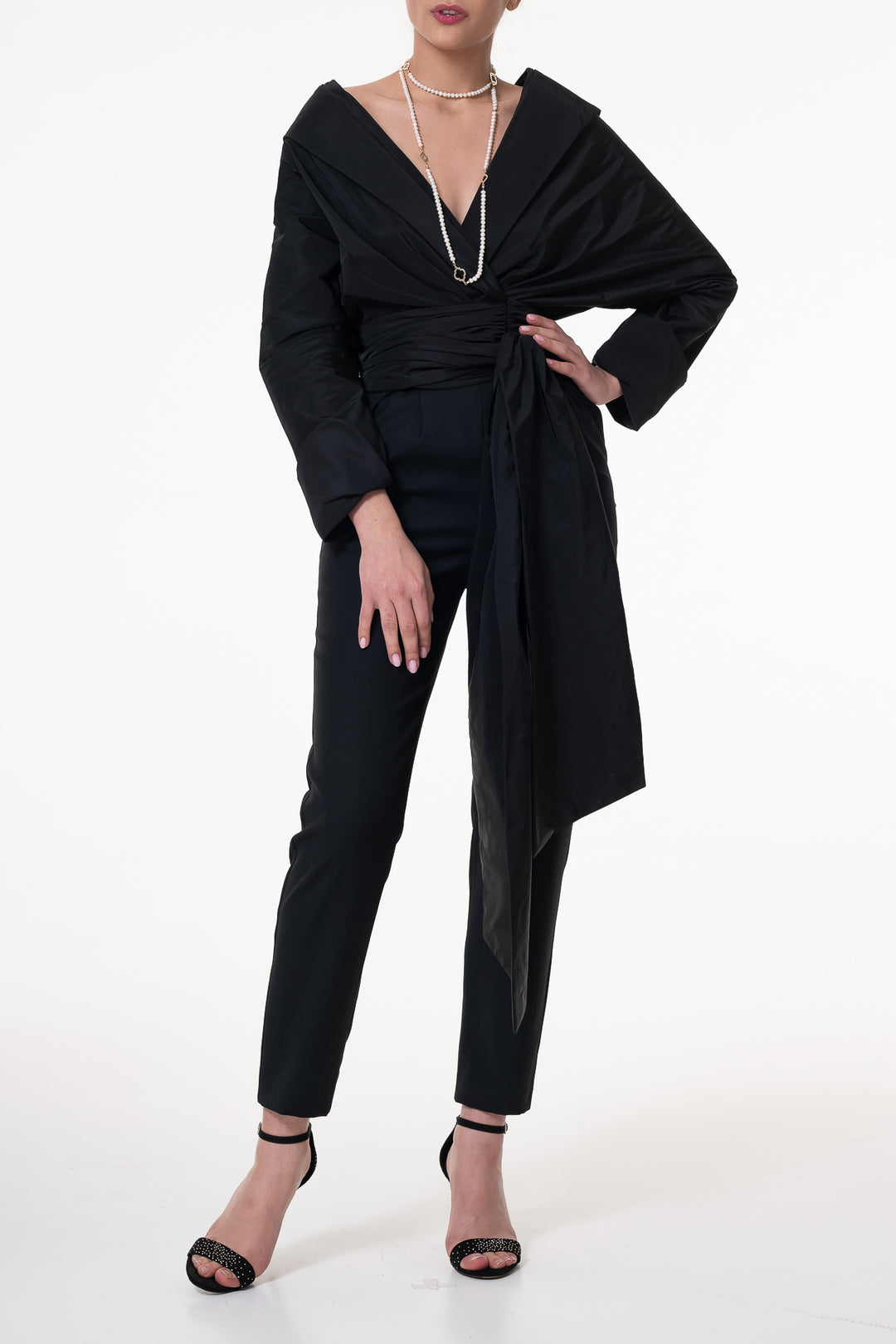 Angelina Taffeta Shirt In Black
