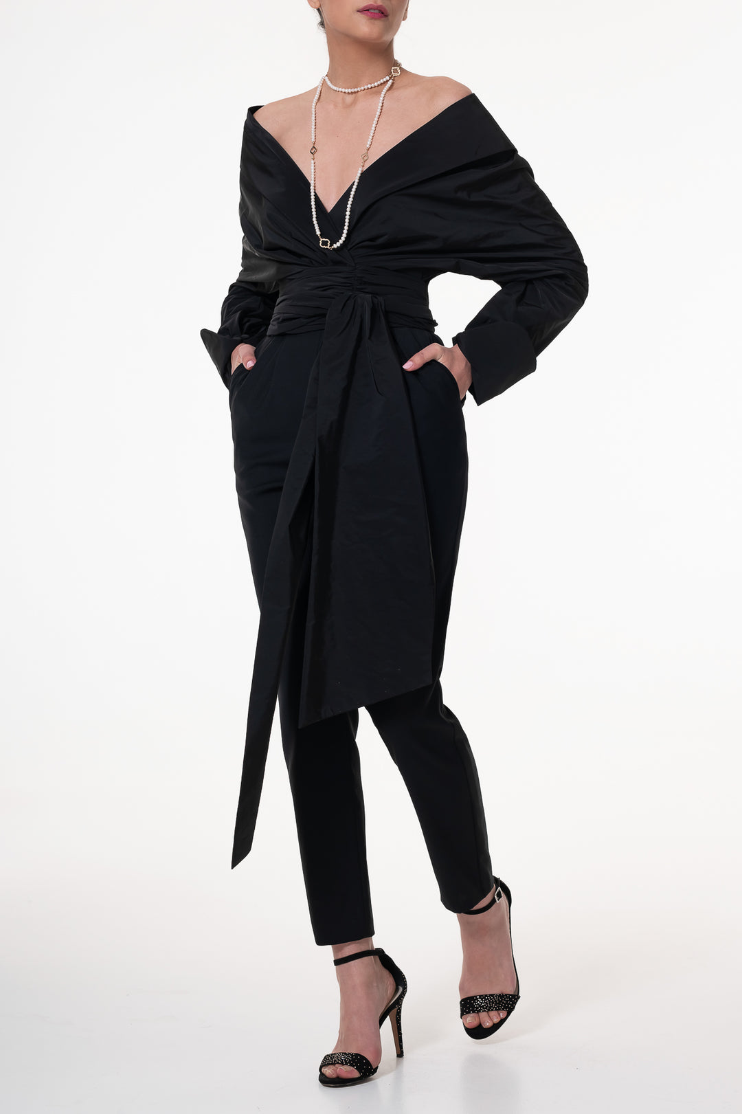 Angelina Taffeta Shirt In Black