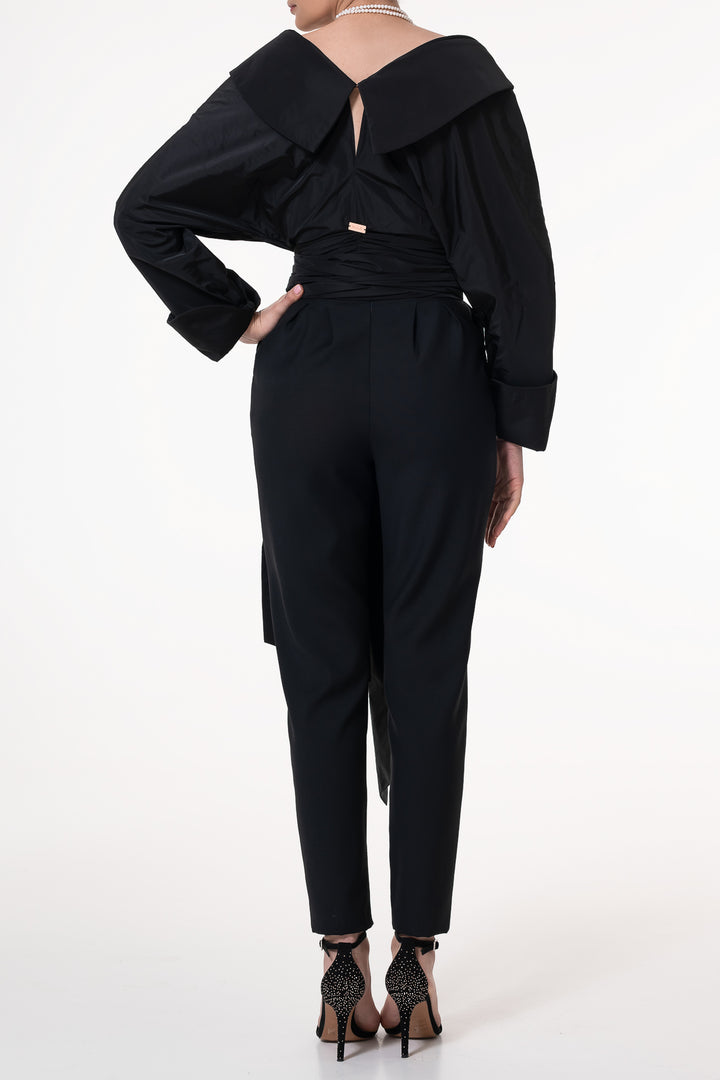 Angelina Taffeta Shirt In Black