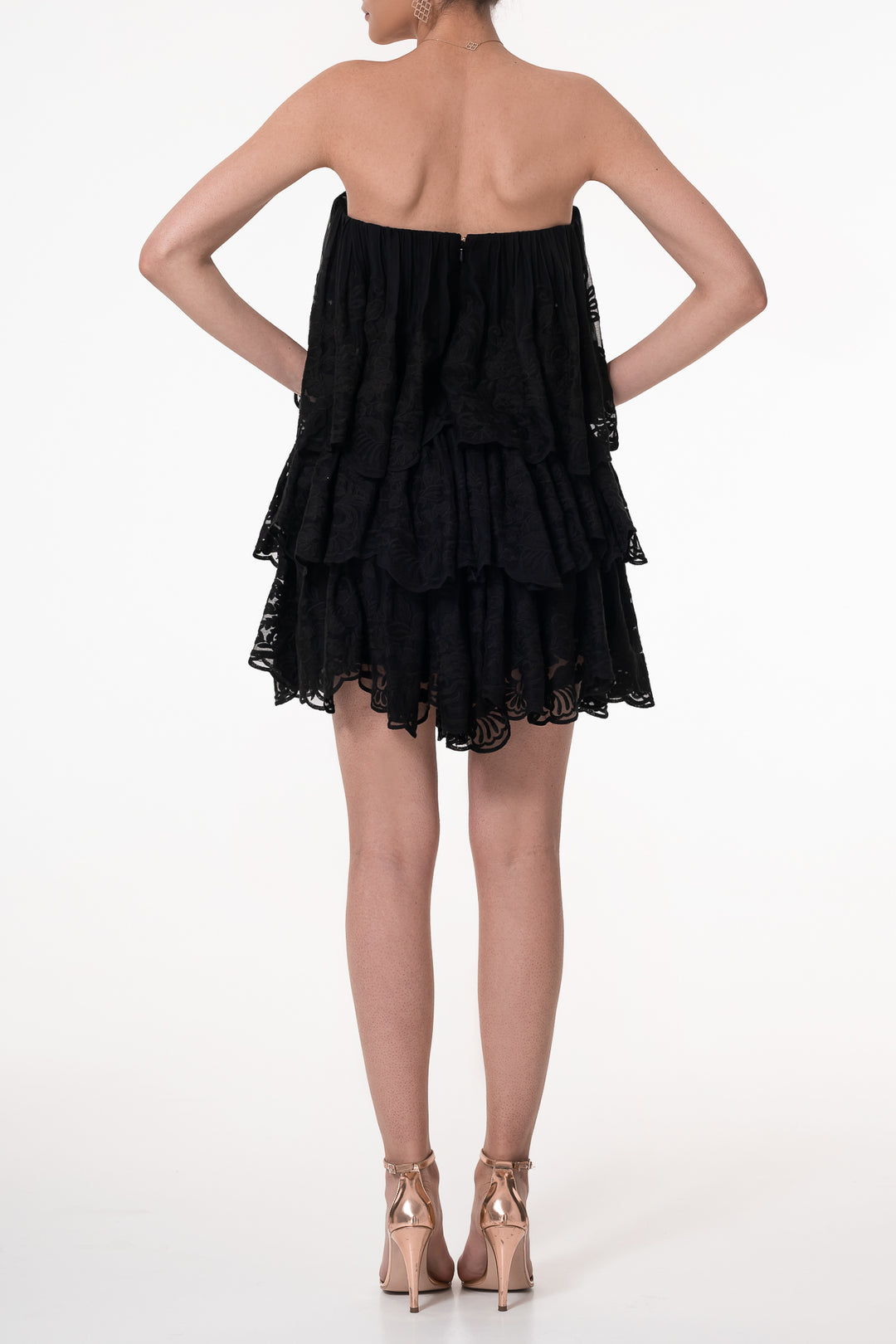 Aydin Boho Short Dress In Black