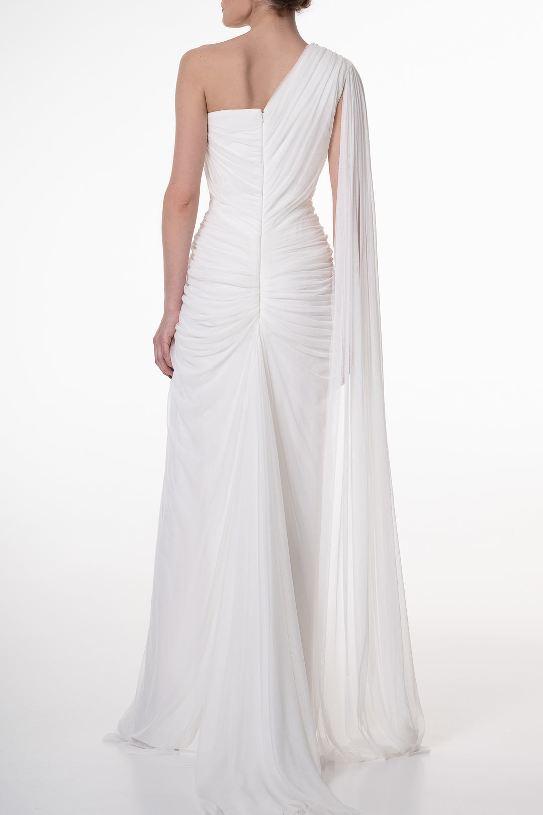 Zeisha Silk Tulle Dress In Ivory
